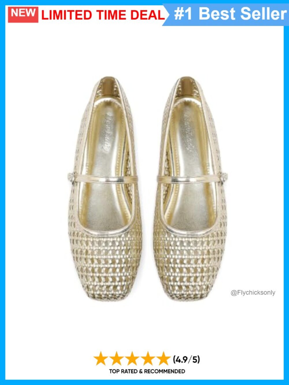 Woven Mesh Mary Jane Flats Square Toe Slip On Adjustable Buckle Casual Work